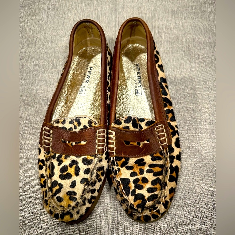 Calf Hair Leopard Print Sperrys